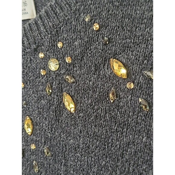 Abercrombie Kids Girls Sweater Dress 15/16 Gray Embellished Knit Long Sleeve - Picture 6 of 11